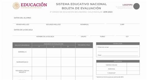 Formato De Boletas De Primaria Para Imprimir