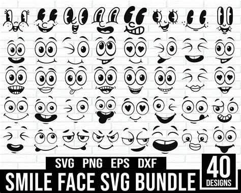 Smiley Gesicht Svg Bundle Cartoon Emotion Gesichter Svg Etsy De