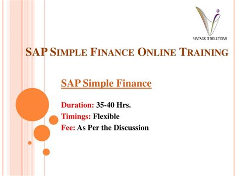 Ppt Sap Simple Finance Training Course Content Ppt Powerpoint