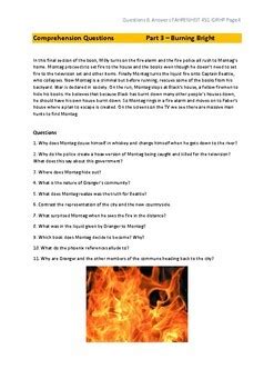 Fahrenheit Comprehension Questions And Answers Distance Learning