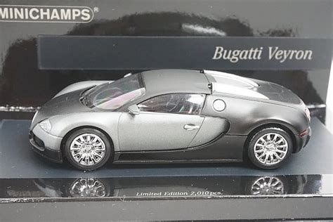 やや傷や汚れありPMA ミニチャンプス 1 43 Bugatti ブガッティ veyron ヴェイロン 2009 マットブラック グレー