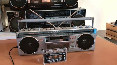 Sanyo M K Mini Slim Stereo Boombox Golden S Youtube