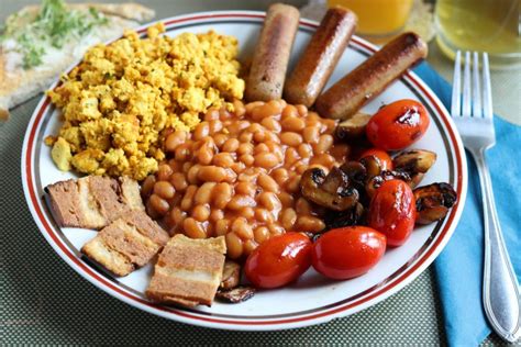 English Breakfast Full English Vegan Mit R Hrei Baked Beans Und Bacon