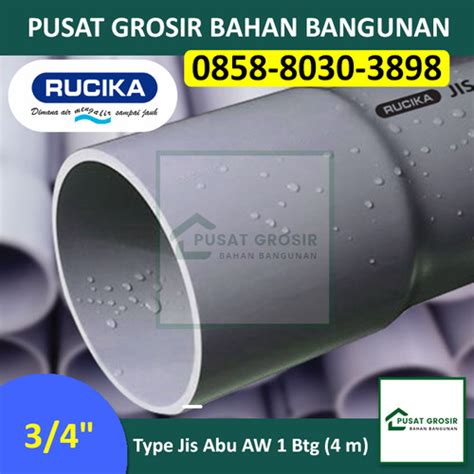 Jual Pipa Pvc Aw Rucika Jis Abu Pipa Wavin Inch Aw Per Batang