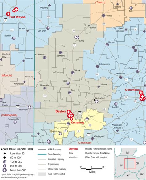 Map Hospital Service Areas Assigned To The Dayton And Kettering