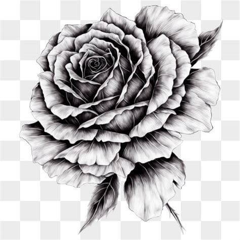 Descarga Dibujo De Rosa En Blanco Y Negro Para Tatuajes Y Arte Corporal