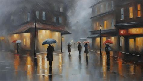 Premium AI Image | Oil Painting Rainy Day