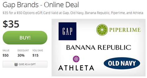 *Invite Only* $35 for a $50 Gap, Old Navy, Banana Republic, Athleta & Piperlime eGift Card ...