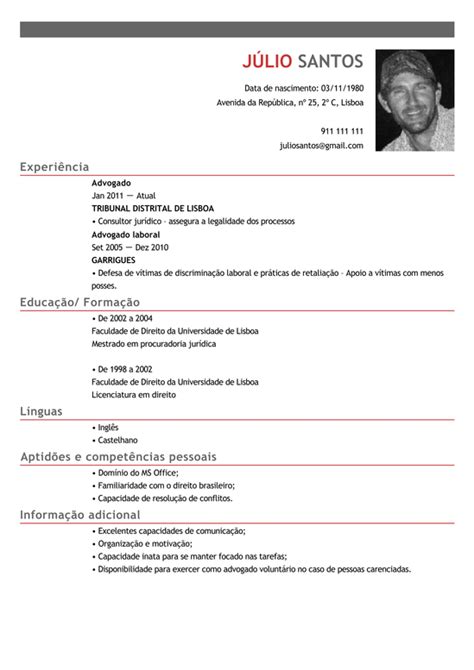 Modelo De Curriculum Vitae Advogado