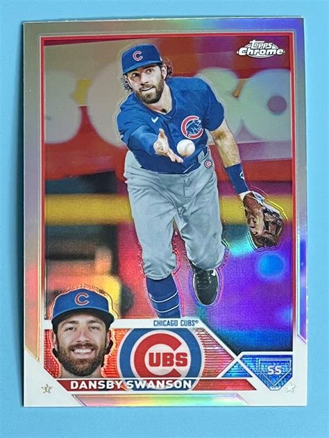 Dansby Swanson Topps Chrome Refractor Chicago Cubs Ebay