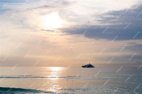 Premium Photo Dusk Sky In Summer Vacation Skyscape With Ship On Horizon