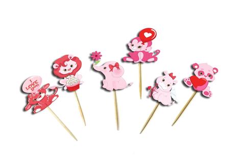 Valentine S Day Cupcake Toppers Cake Toppers Set Of 12 Etsy