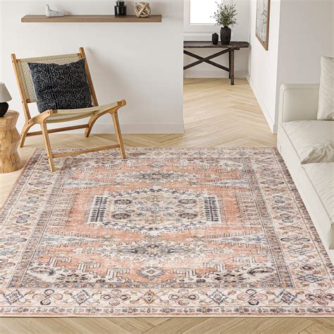 Valenrug Washable Rug Ultra Thin Antique Collection Area Rug Stain