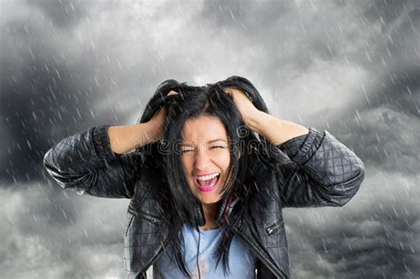 Crying in the rain stock image. Image of people, face - 102635819