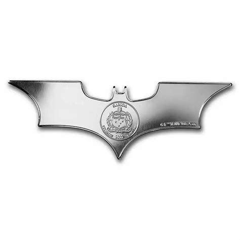 Samoa Oz Silver Batman Batarang Shaped Coin Bu Stout Gold And