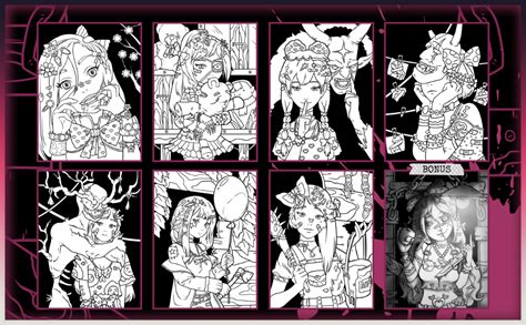 Dark Decora Anime Horror Coloring Book An Adult Coloring