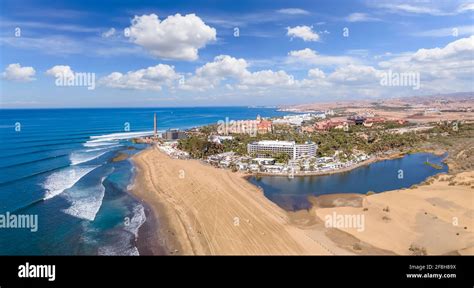 Aerial Photos Of Maspalomas Beach Lighthouse And Town In Gran Canary