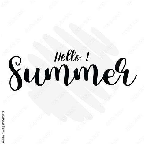 Hello Summer Lettering Overlay Set Calligraphy Photo Graphic Design