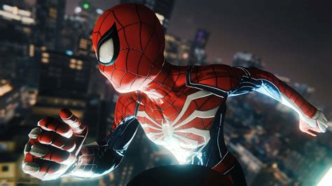 Download Spider Man Ps4 4k City Night Action Photography Wallpaper ...