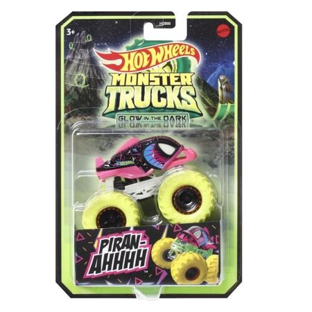Carrinho Hot Wheels Monster Trucks Brilha No Escuro Piran Ahhhh Piranha Hgx Pronta Entrega
