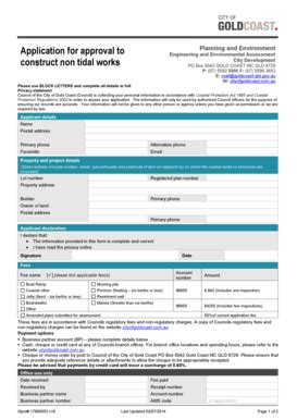 Fillable Online Goldcoast Qld Gov Application For Approval To Construct