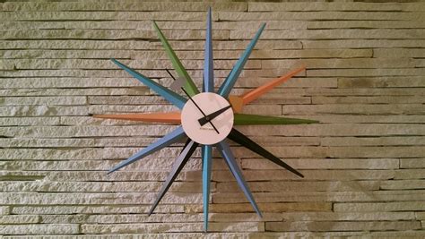 Rare George Nelson Spike Clock In Original Colors