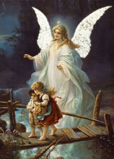 Angel Watching Over Children Beautiful Artsy Background Sunday