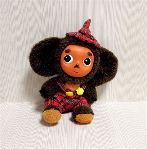 Vintage Soviet Musical Plush Toy Cheburashka. Antique Toy - Inspire Uplift
