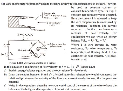 Hot Wire Anemometers Commonly Used To Measure Air Chegg