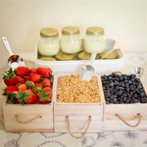 Brunch Idea Yogurt Parfait Station Breakfast Brunch Party Birthday