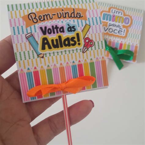 Lembrancinha Alunos Volta As Aulas Capa Para Pirulito Elo7