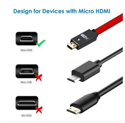 Annnwzzd Micro Hdmi To Hdmi Cable K Hz Micro Hdmi Type D Cord