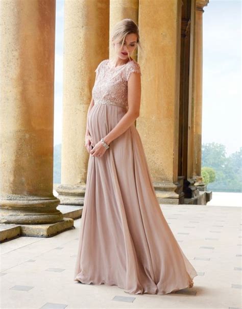 Blush Silk And Eyelash Lace Maternity Gown Seraphine