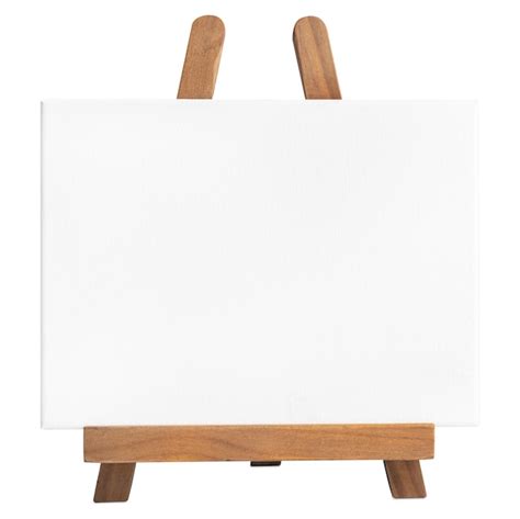 Premium Photo Blank White Canvas On Wooden Easel Isolated On White