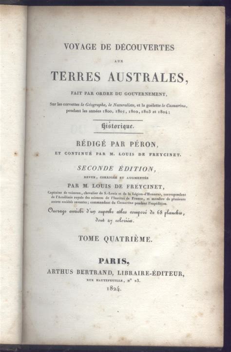 Voyage De D Couvertes Aux Terres Australes Fait Par Ordre Du