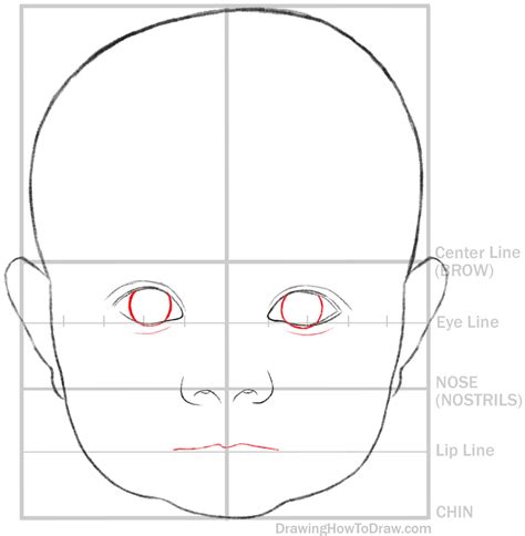 How to Draw a Baby's Face in Basic Proportions – Drawing a Cute Baby ...