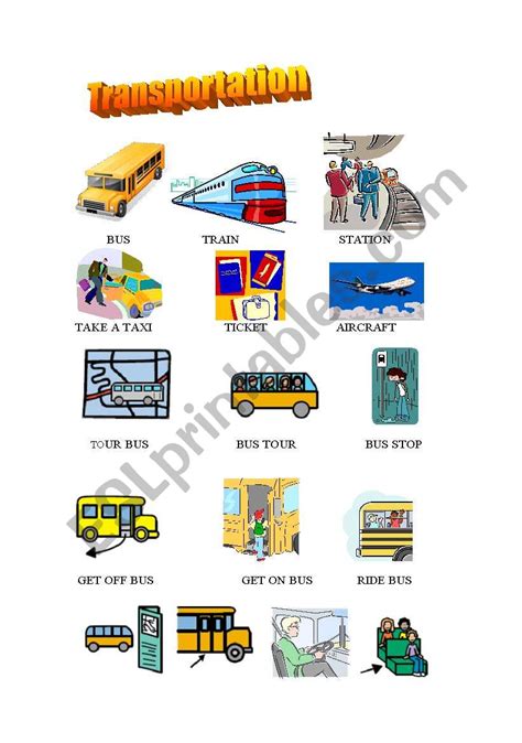 Means Of Transport Picture Dictionary Esl Worksheet By Heliz