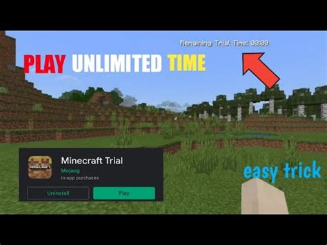 HOW TO GET UNLIMITED TIME IN MINECRAFT TRIAL EASY TRICK MINECRAFT