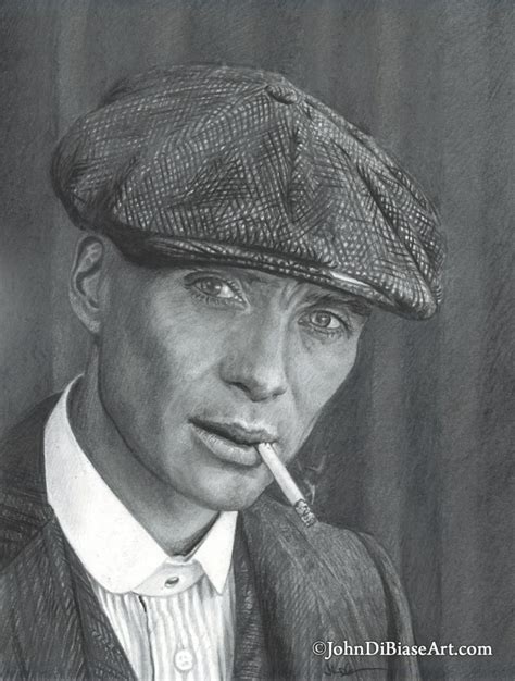 Cillian Murphy As Tommy Shelby In Peaky Blinders Freehand Graphite Drawing The Artwork Of John