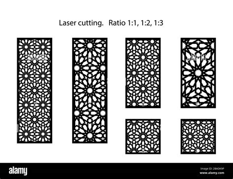 Juego Cnc De Paneles Vectoriales Decorativos Para Corte Láser Imagen Vector De Stock Alamy