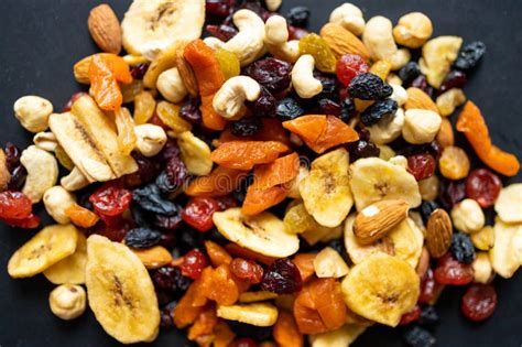 Nuts And Dried Fruits Assortment Top View Stock Photo Image Of