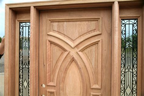 Exterior Wood Doors with Wrought Iron Glass Sidelights