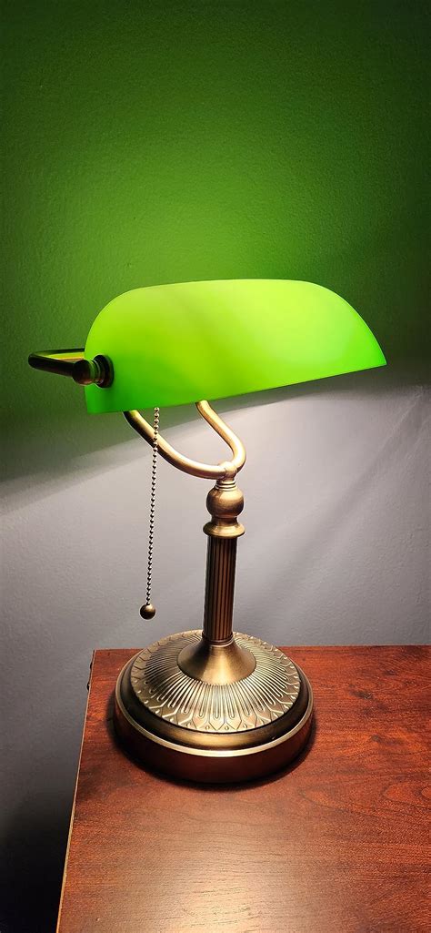 Newrays Green Glass Banker Lamp Newrays Direct