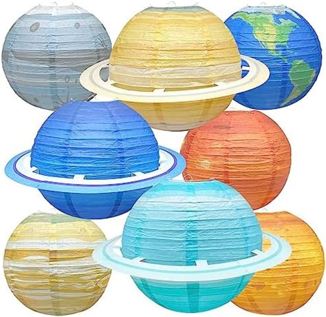 Pcs Planet Paper Lanterns Outer Space Astronauts Rocket Party