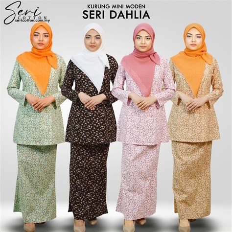 Baju Kurung Mini Moden Seri Dahlia Kain Duyung English Cotton Xs Xl