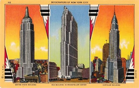 New York City Skyscrapers The Art Deco Era Postcard History