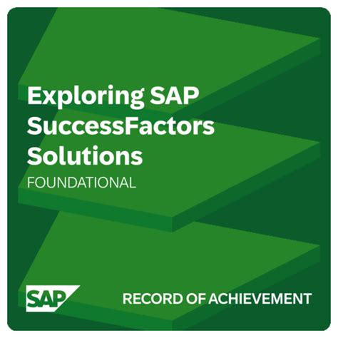 Exploring Sap Successfactors Solutions Record Of Achievement Credly