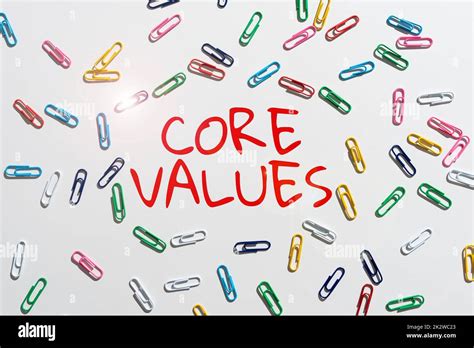 Handwriting Text Core Values Business Concept Belief Person Or