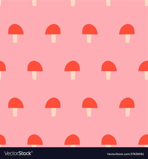 Seamless Repeat Pattern Mushroom Fungi Royalty Free Vector