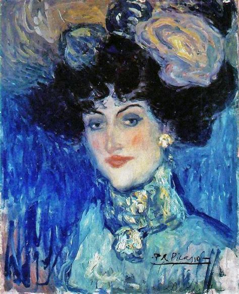 Pablo Picasso Spanish Artist 1881 1973 Woman In A Plummed Hat 1901 Pablo Picasso Art